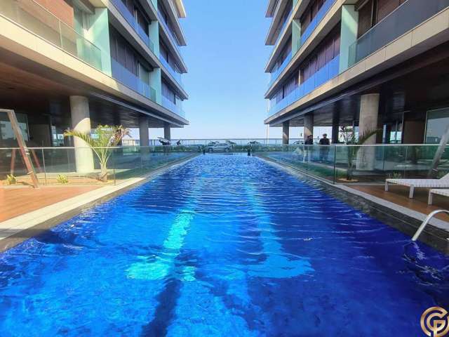 Apartamento Flat de Luxo, planejado, vista lateral Lagoa e Mar, sol matinal, no Grand Hyatt na Praia da Barra da Tijuca