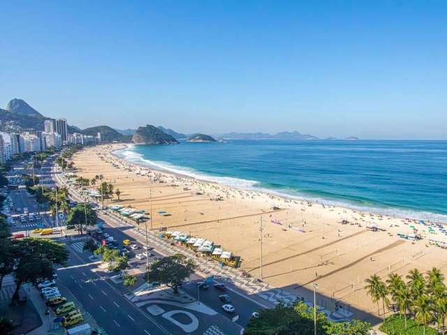 Cobertura Linear de 425m² com a melhor vista da Praia de Copacabana, 4 suítes, vaga e Prédio com segurança 24hs - Avenida Atlântica.