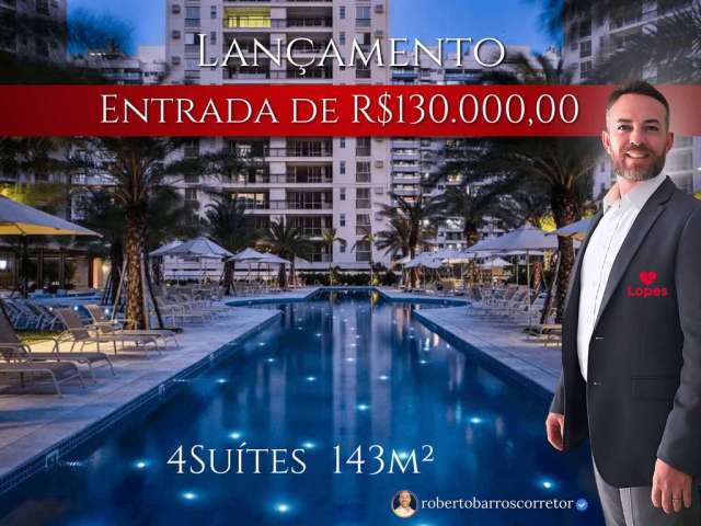 145m² R$129Mil de Entrada - Lançamento Majestic Cidade Jardim Barra - Apartamento 4 Suítes com Depe