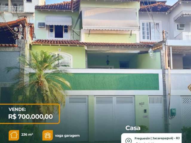 Casa com 3 Quartos à venda, 236m² - Freguesia- Jacarepaguá RJ.