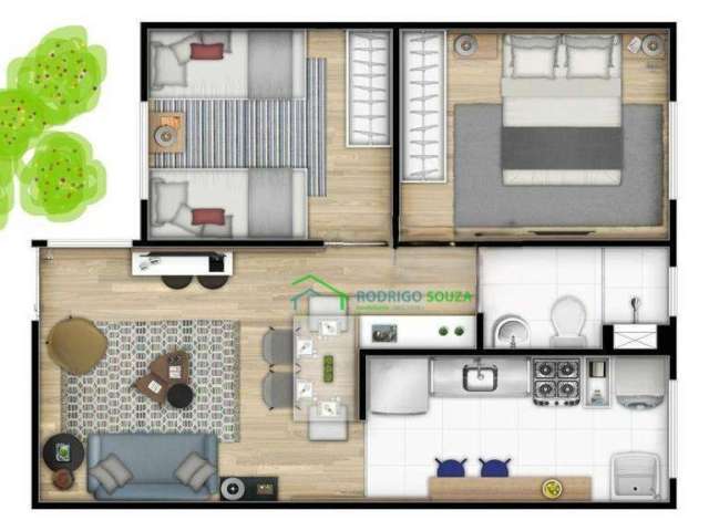 Apartamento com 2 dormitórios à venda, 43 m² por R$ 220.000,00 - Recanto Vista Alegre - Cotia/SP