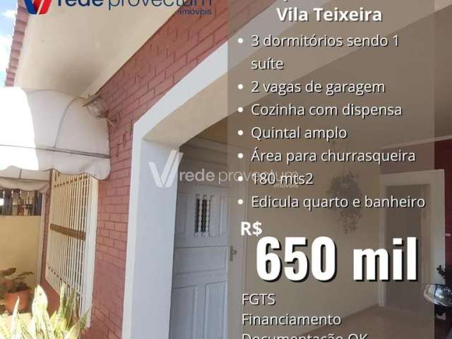 Casa com 3 quartos à venda na Brodósqui, 151, Vila Teixeira, Campinas, 180 m2 por R$ 650.000