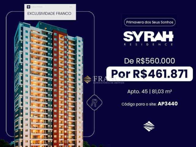 Apartamento à venda, 81m² por R$ 560.000 - Bosque Flamboyant - Taubaté/SP