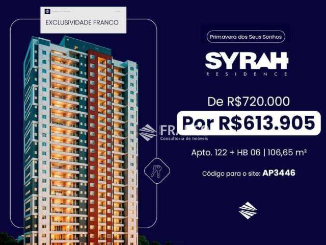 Apartamento com 3 dormitórios à venda, 106m² - Bosque Flamboyant - Taubaté/SP