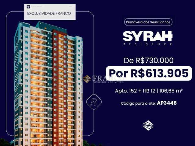 Apartamento com 3 dormitórios à venda, 106 m² por R$ 613.905,00 - Bosque Flamboyant - Taubaté/SP