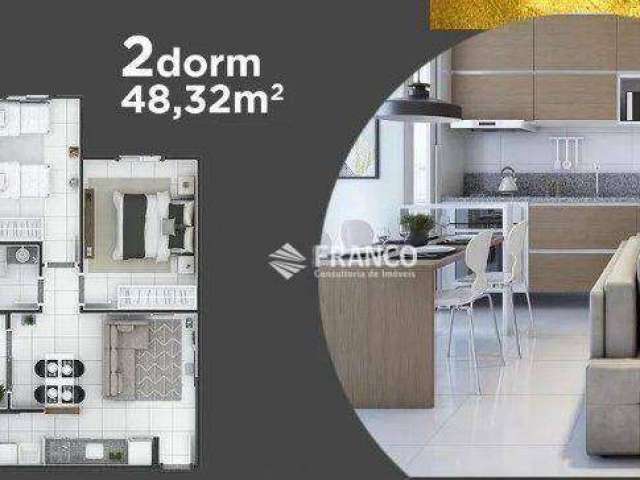 Apartamento com 2 dormitórios à venda, 48,32m² - Chácara do Visconde - Taubaté/SP