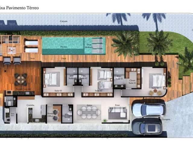 Casa em Condomínio para Venda em João Pessoa, Portal do Sol, 3 dormitórios, 3 suítes, 4 banheiros, 2 vagas