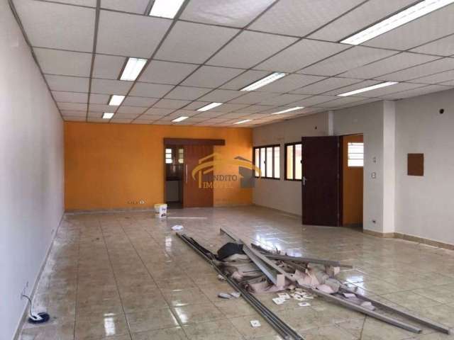 Sala comercial para alugar, 100M²,  2 banheiros e 1 vaga