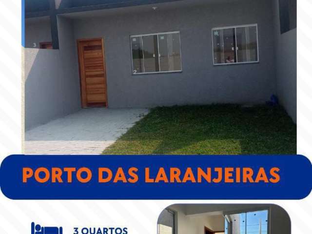 3 quartos CASA NOVA A VENDA NO PORTO LARANJEIRA- ARAUCÁRIA    Rua Catarina Incot, Araucária   Casa em condomínio  Dispondo 62,95m² - Sala e cozinha integrada - 3 Quartos - Banheiro - Área de serviço c