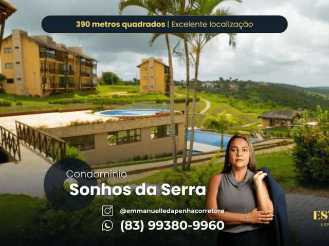 CONDOMÍNIO SONHOS DA SERRA | Terreno à venda com 390m² e excelente localização. Bananeiras/PB