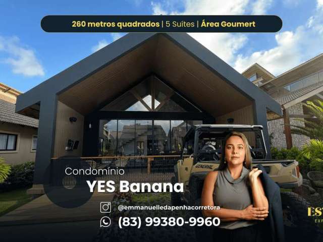 CONDOMÍNIO YES BANANA | Casa à venda com 260m² e 5 Suítes. Bananeiras/PB