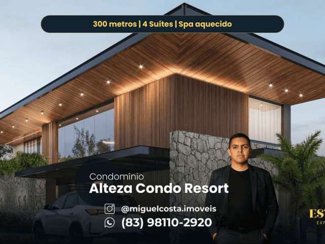 ALTEZA CONDO RESORT  | Casa à venda com 300m² SPA aquecido e 4 suítes. Bananeiras/PB