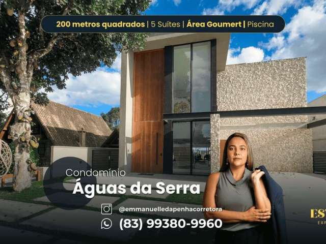 CONDOMÍNIO ÁGUAS DA SERRA | Casa com 5 suítes e piscina, R$2.000 a diária para Locação por Temporad