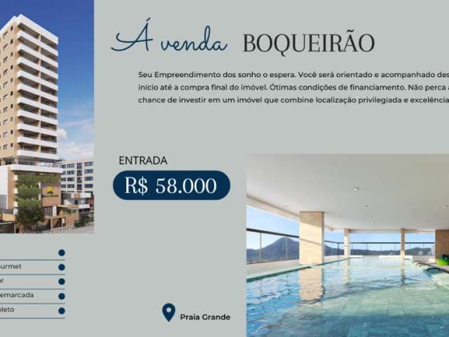 CNL-PG-LANÇAMENTO - Lançamento na planta a partir de 80 m², com 2 ou 3 quartos sendo 1 suíte, varanda gourmet e 2 garagens no Boqueirão em Praia Grande