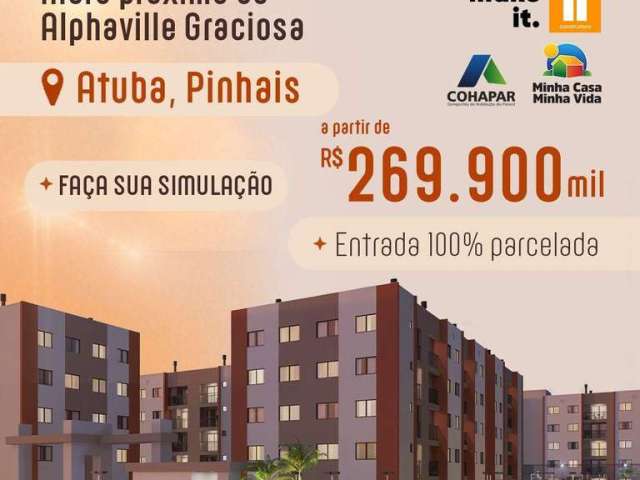 Apartamento para Venda em Pinhais, Atuba, 2 dormitórios, 1 banheiro, 1 vaga