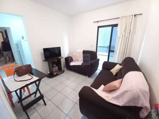 Apartamento com 46m², 1 quarto, sala, 2 varandas e 1 vaga. Bairro Tupi em Praia Grande