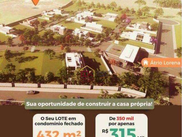 Terreno à venda, 432 m² por R$ 347.000,00 - Vila São Roque - Lorena/SP