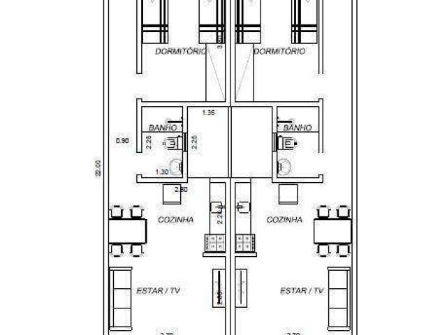 Casa com 2 dormitórios à venda, 57 m² por R$ 287.000,00 - Flamboyant - Pindamonhangaba/SP