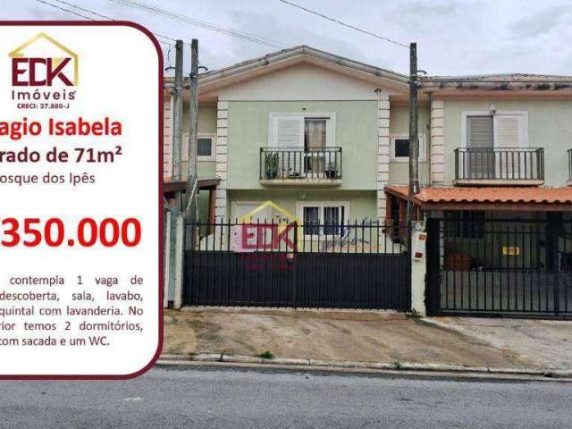 Village com 2 dormitórios à venda, 71 m² por R$ 350.000,00 - Residencial Bosque dos Ipês - São José dos Campos/SP