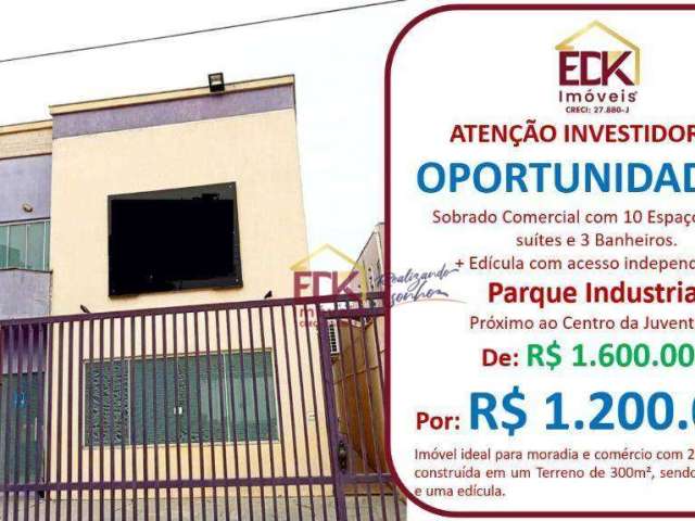 Sobrado com 10 dormitórios à venda, 273 m² por R$ 1.200.000,00 - Parque Industrial - São José dos Campos/SP