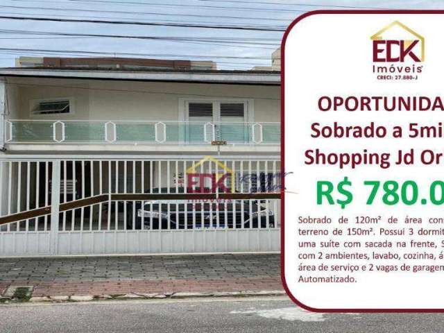 Sobrado com 3 dormitórios à venda, 190 m² por R$ 780.000,00 - Jardim América - São José dos Campos/SP