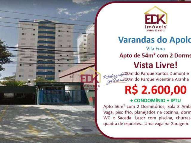 Apartamento com 2 dormitórios para alugar, 54 m² por R$ 3.190,00/mês - Jardim Apolo - São José dos Campos/SP