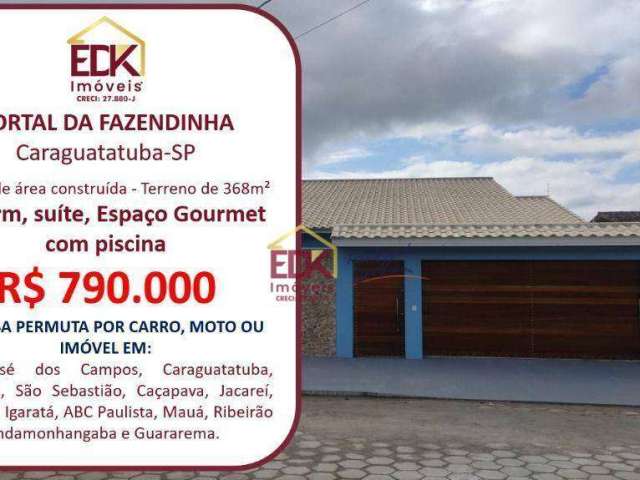 Casa com 3 dormitórios à venda, 208 m² por R$ 790.000,00 - Portal da Fazendinha - Caraguatatuba/SP