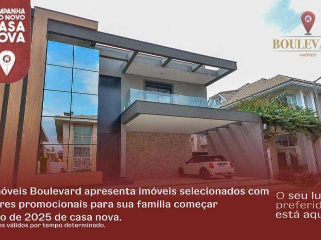 Casa nova mobiliada no Residencial Boulevard, com 4 suítes à venda, 387 m² por R$ 4.430.000 - Uberaba - Curitiba/PR