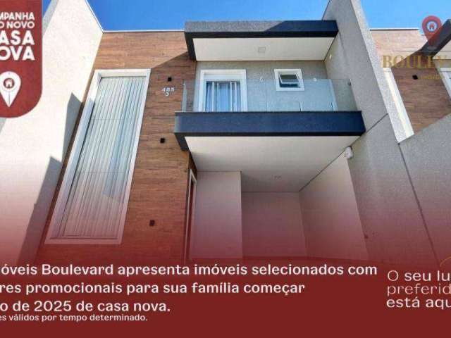 Sobrado de rua, semi-mobiliado, com 3 dormitórios à venda, 129 m² por R$ 659.900 - Estância Pinhais - Pinhais/PR