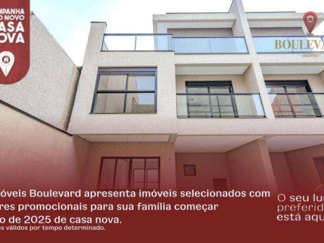 Sobrado novo em condomínio fechado, com 3 dormitórios à venda, 128 m² por R$ 899.000 - Jardim das Américas - Curitiba/PR