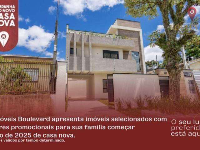 Sobrado novo de rua com 3 dormitórios à venda, 129 m² por R$ 780.000 - Uberaba - Curitiba/PR