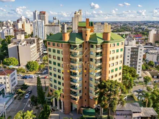 Alto da XV /Centro, Ed.  Monteverde, AP 149m² privativos, 3 quartos, 2 vagas, churrasqueira, lareir