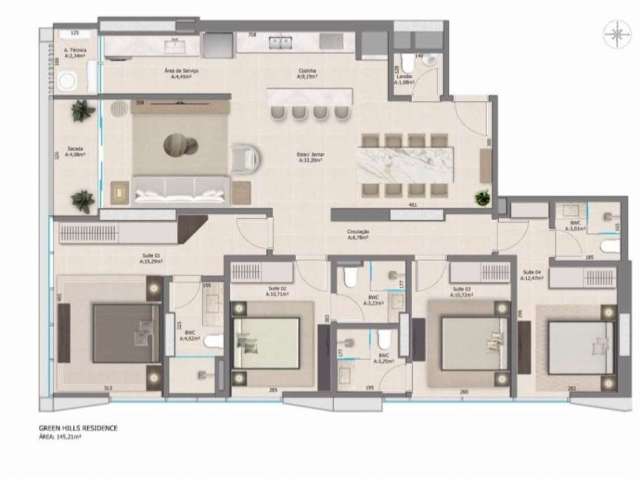 Apartamento em construção com 04 suítes à venda - Ariribá, Balneário Camboriú