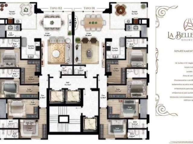 Apartamento com terraço em construção, com 04 suítes à venda - Centro, Balneário Camboriú