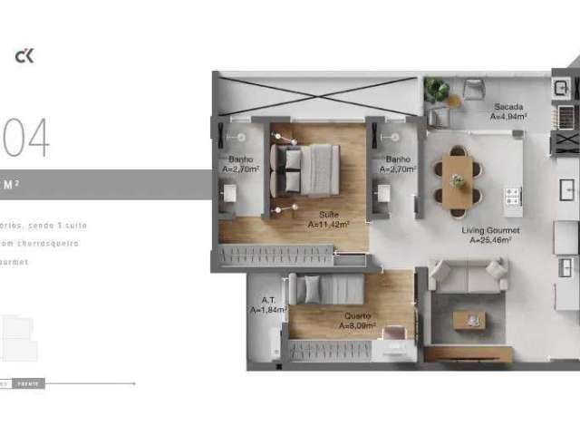 Apartamento 01 suíte à venda - São Judas, Itajaí