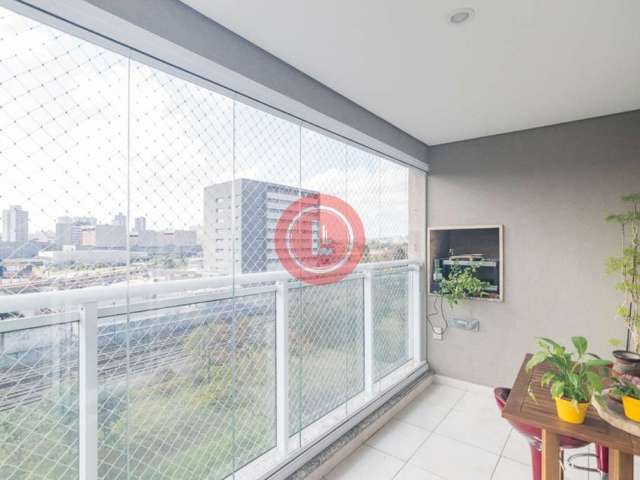 Apartamento de 91m2 com varanda gourmet à venda no Bairro Jardim em Santo André-SP. 3 quartos, 1 suíte e 1 vaga de garagem.