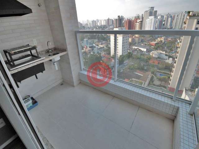 Apartamento semi mobiliado para venda com varanda gourmet na Vila Gilda, Santo André, SP. Possui 67 m², 2 dorm, 1 suíte, lazer e 2 vagas!