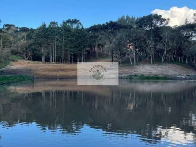 Sítio com 3.000 m², Bateias de Baixo, com lago e araucárias, escriturado