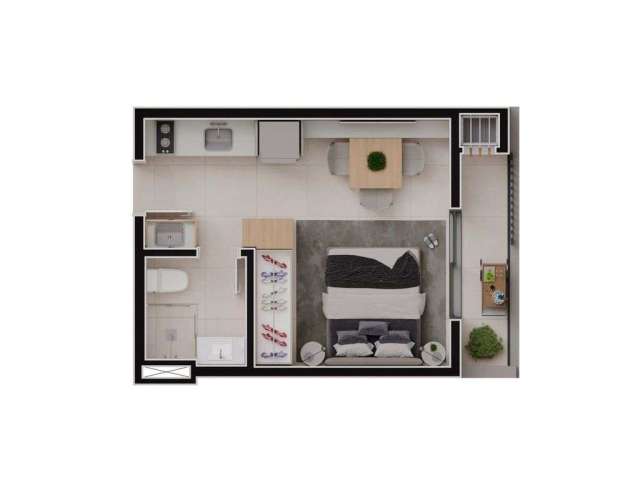 Loft com 1 quarto à venda na Avenida João Gualberto, 830, Alto da Glória, Curitiba, 26 m2 por R$ 409.644