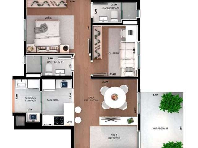 Apartamento com 2 quartos à venda na Rua Brigadeiro Arthur Carlos Peralta, 258, Boa Vista, Curitiba, 61 m2 por R$ 560.000