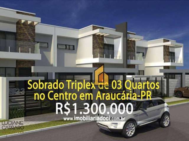 Sobrado com 3 dormitórios à venda, 190 m² por R$ 1.300.000,00 - Centro - Araucária/PR