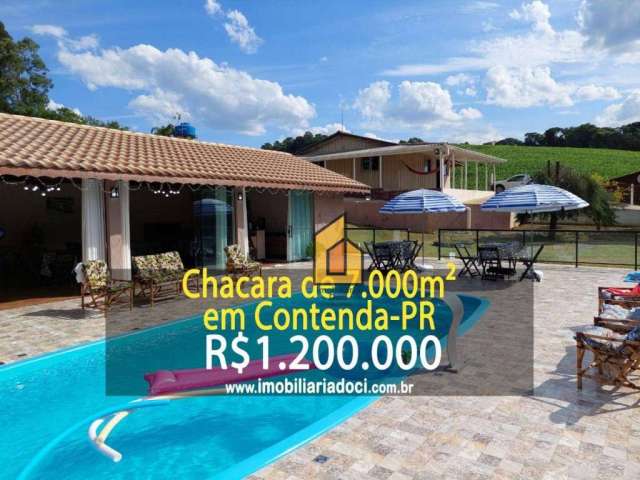 Chácara com 2 dormitórios à venda, 7000 m² por R$ 1.200.000,00 - Zona Rural - Contenda/PR