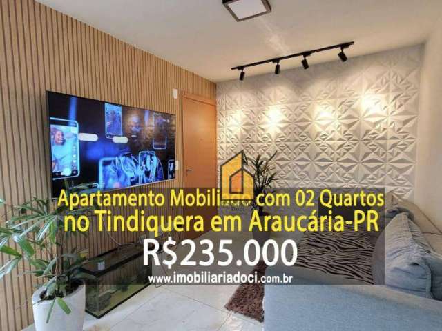 Apartamento Mobiliado com 2 dormitórios à venda, 38 m² por R$ 235.000 - Tindiquera - Araucária/PR