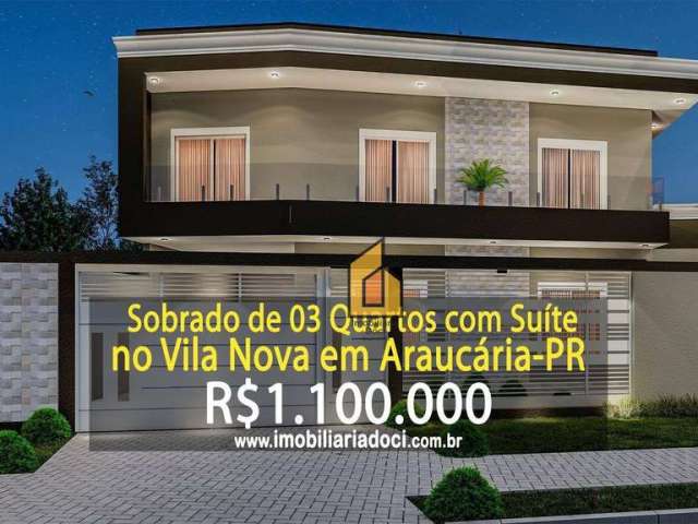 Sobrado com 3 dormitórios à venda, 156 m² por R$ 1.100.000,00 - Vila Nova - Araucária/PR