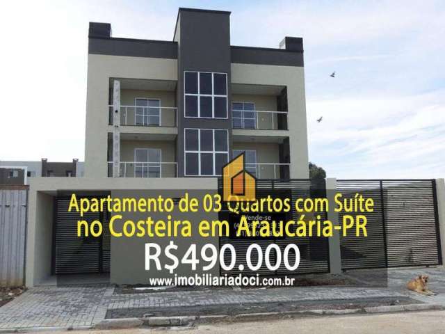 Apartamento de 03 Quartos no Costeira em Araucária-PR - A Venda por R$ 490.000,00