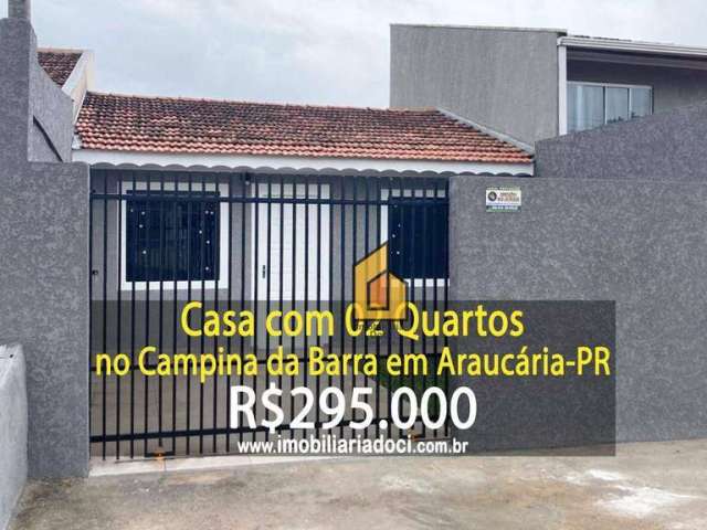 Casa com 2 dormitórios à venda, 58 m² por R$ 295.000,00 - Campina da Barra - Araucária/PR