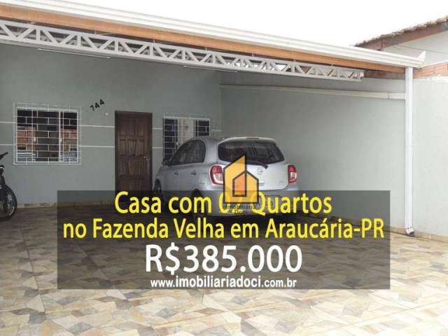 Casa com 2 dormitórios à venda, 86 m² por R$ 385.000,00 - Fazenda Velha - Araucária/PR