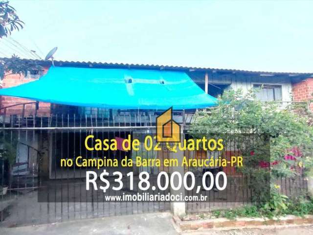 Casa de 02 Quartos no Campina da Barra em Araucária-PR  - A venda por R$318.000,00