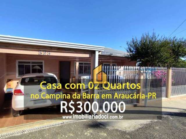 Casa com 02 Quartos no Campina da Barra em Araucária-PR  - A venda por R$300.000,00