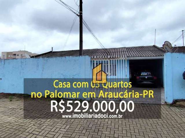 Casa com 03 Quartos no Palomar em Araucária-PR  - A venda por R$529.000,00